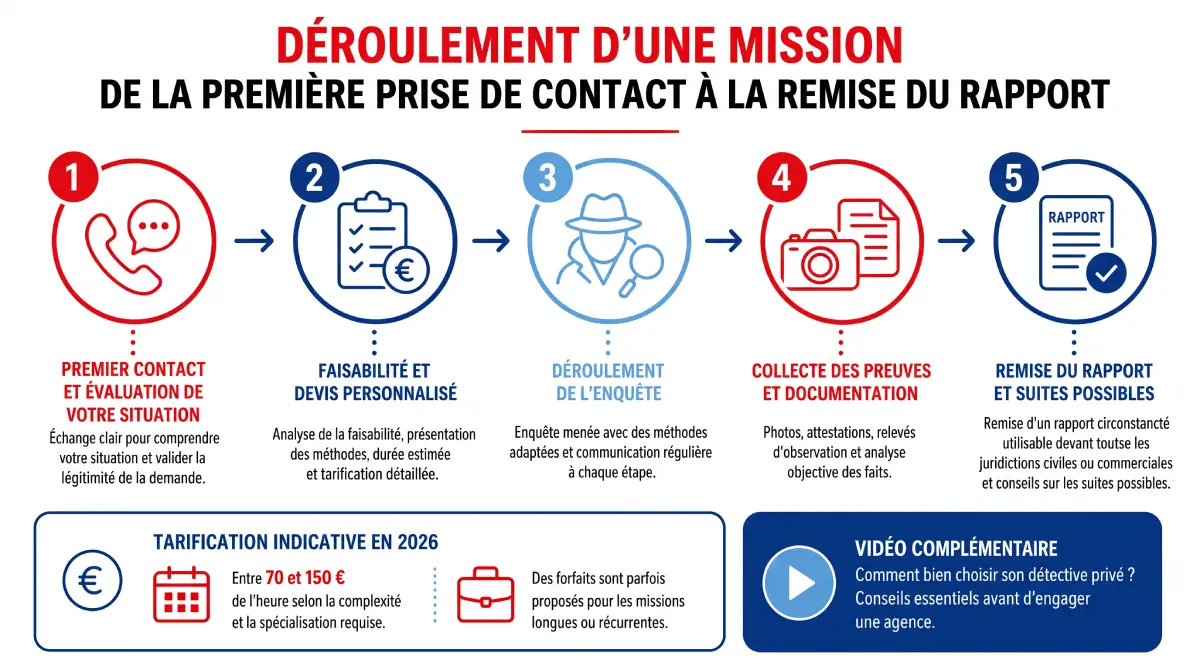 Deroulement mission detective prive