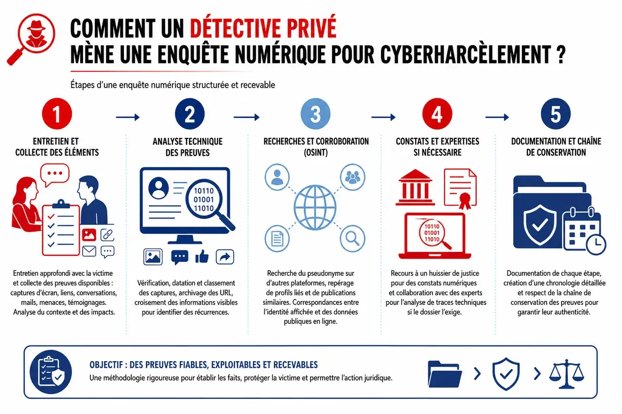 Comment un détective privé mène une enquête numérique pour cyberharcèlement ?