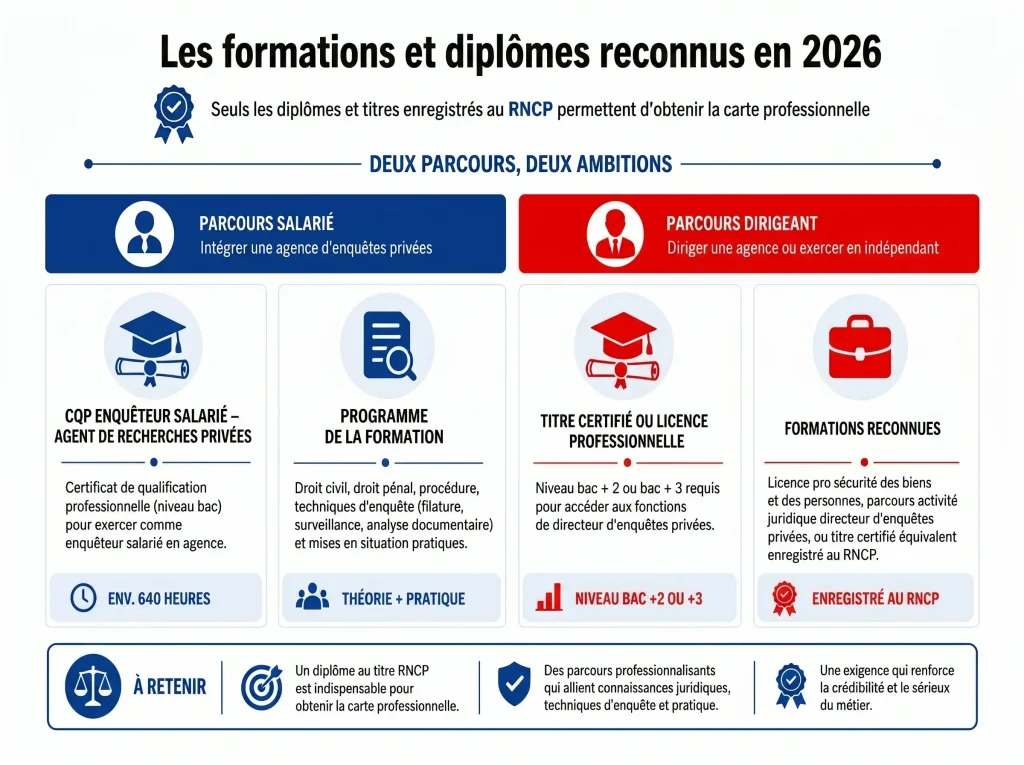Les formations et diplômes reconnus en 2026