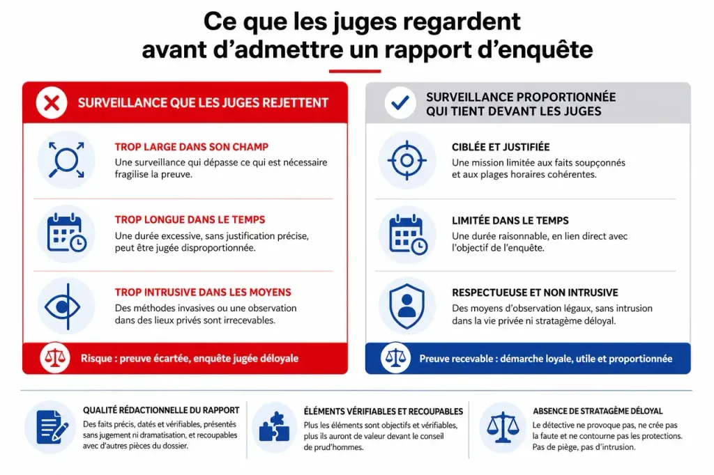 Ce que les juges regardent avant d’admettre un rapport d’enquête