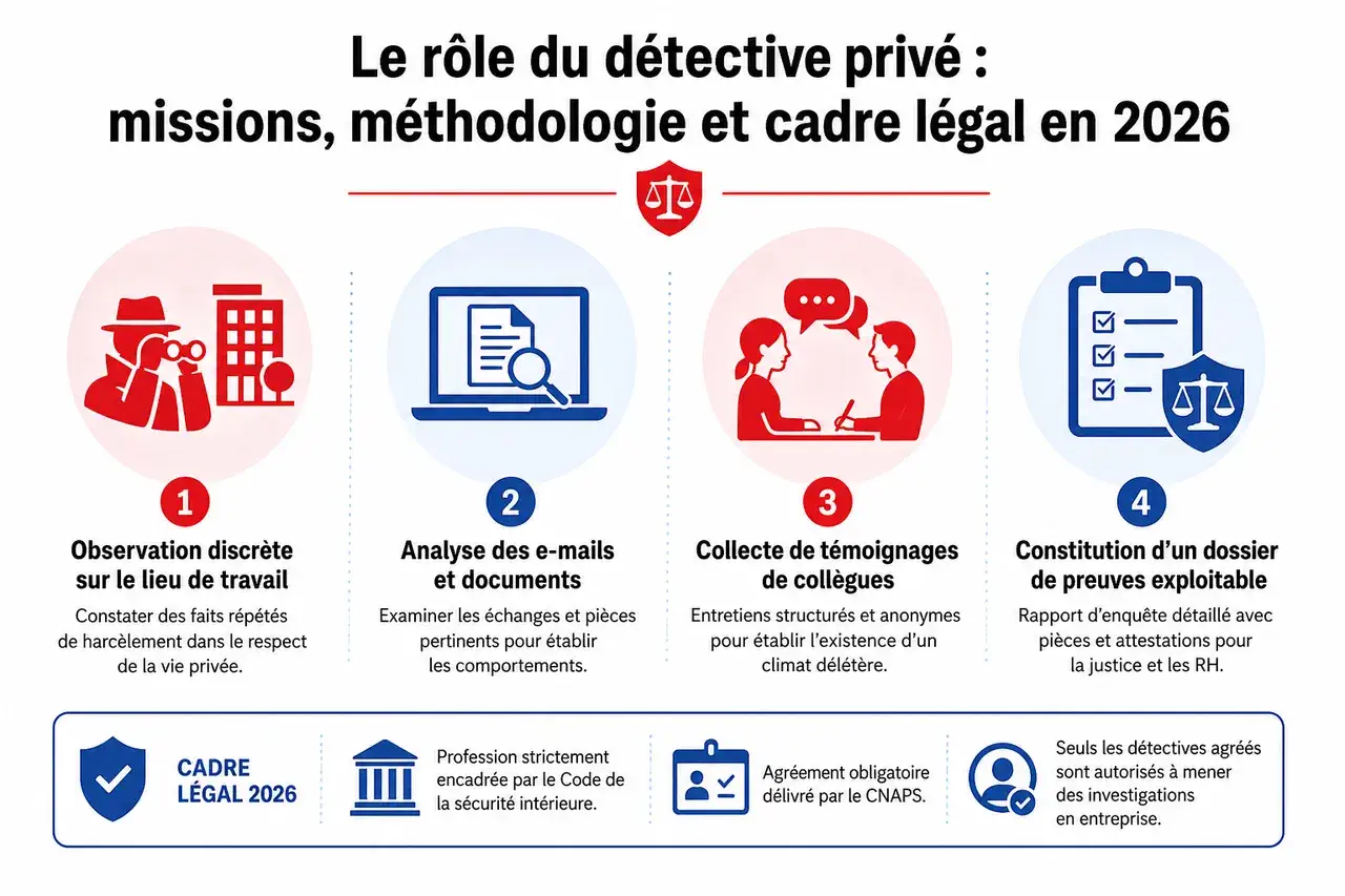 Le rôle du détective privé: missions, méthodologie et cadre légal en 2026