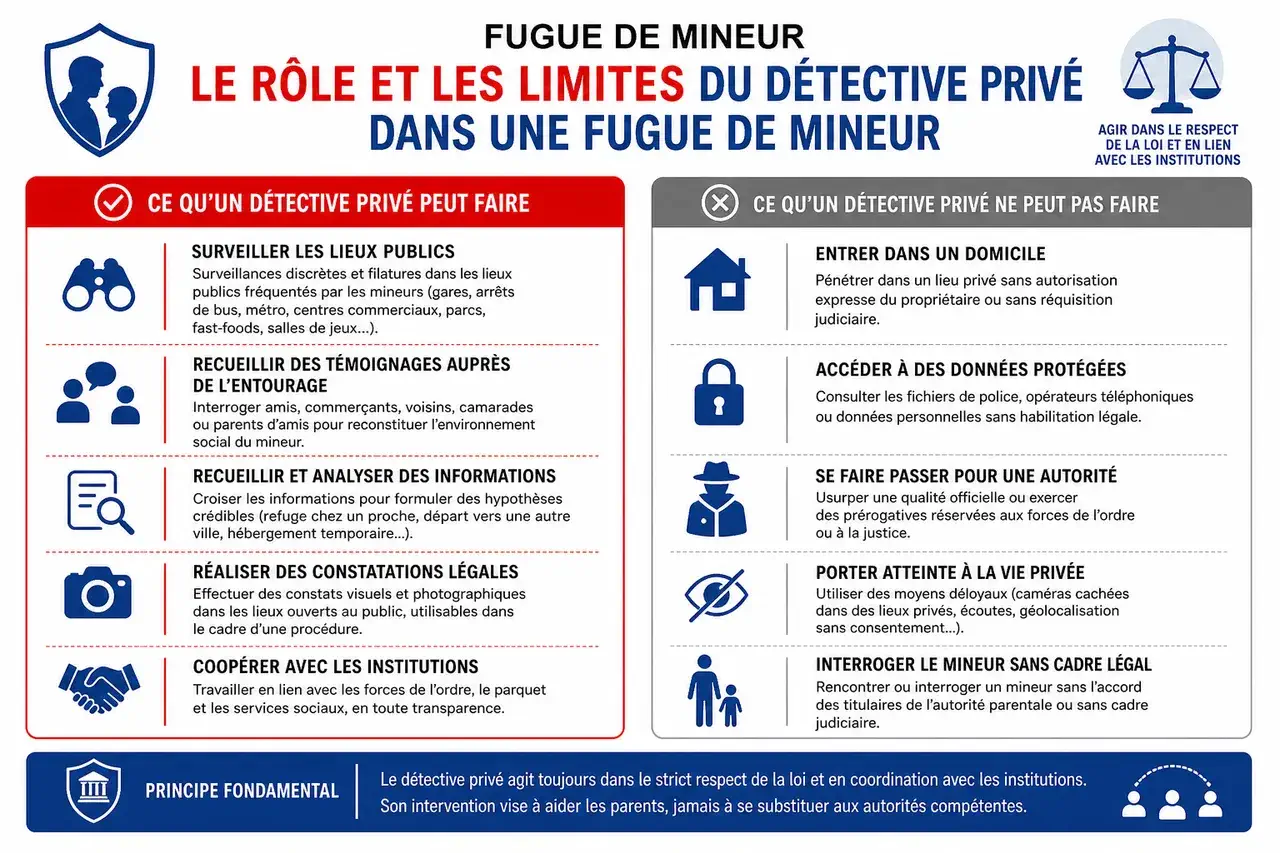 Le rôle et les limites du détective privé dans une fugue de mineur