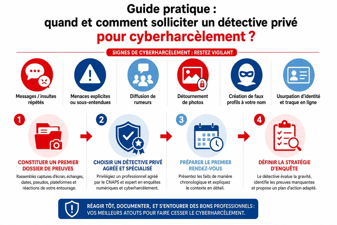 Guide pratique : quand et comment solliciter un détective privé pour cyberharcèlement ?